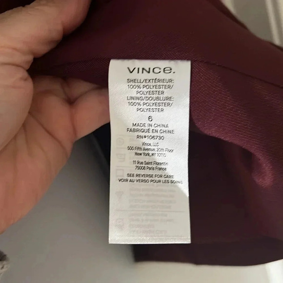 Vince Double Breasted Crepe Suit Blazer -Plum Wine - Picture 9 of 9